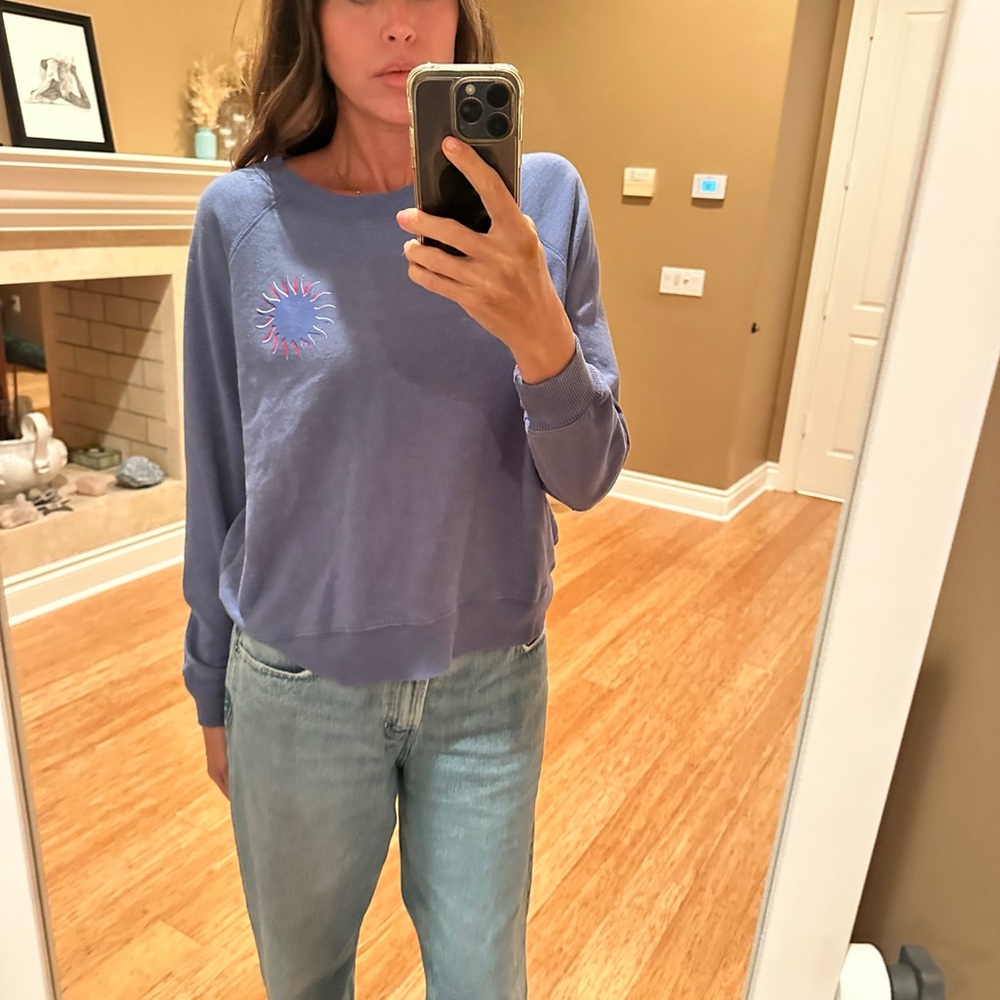 Wildfox Blue Sun Graphic Sweatshirt S